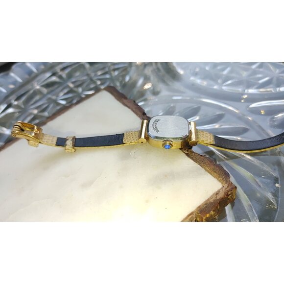 Pedre Wristwatch Leather Strap Gold-Tone Details Manual Wind Timepiece - Picture 9 of 11